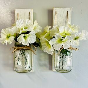 Floral Mason Jar Wall Decor